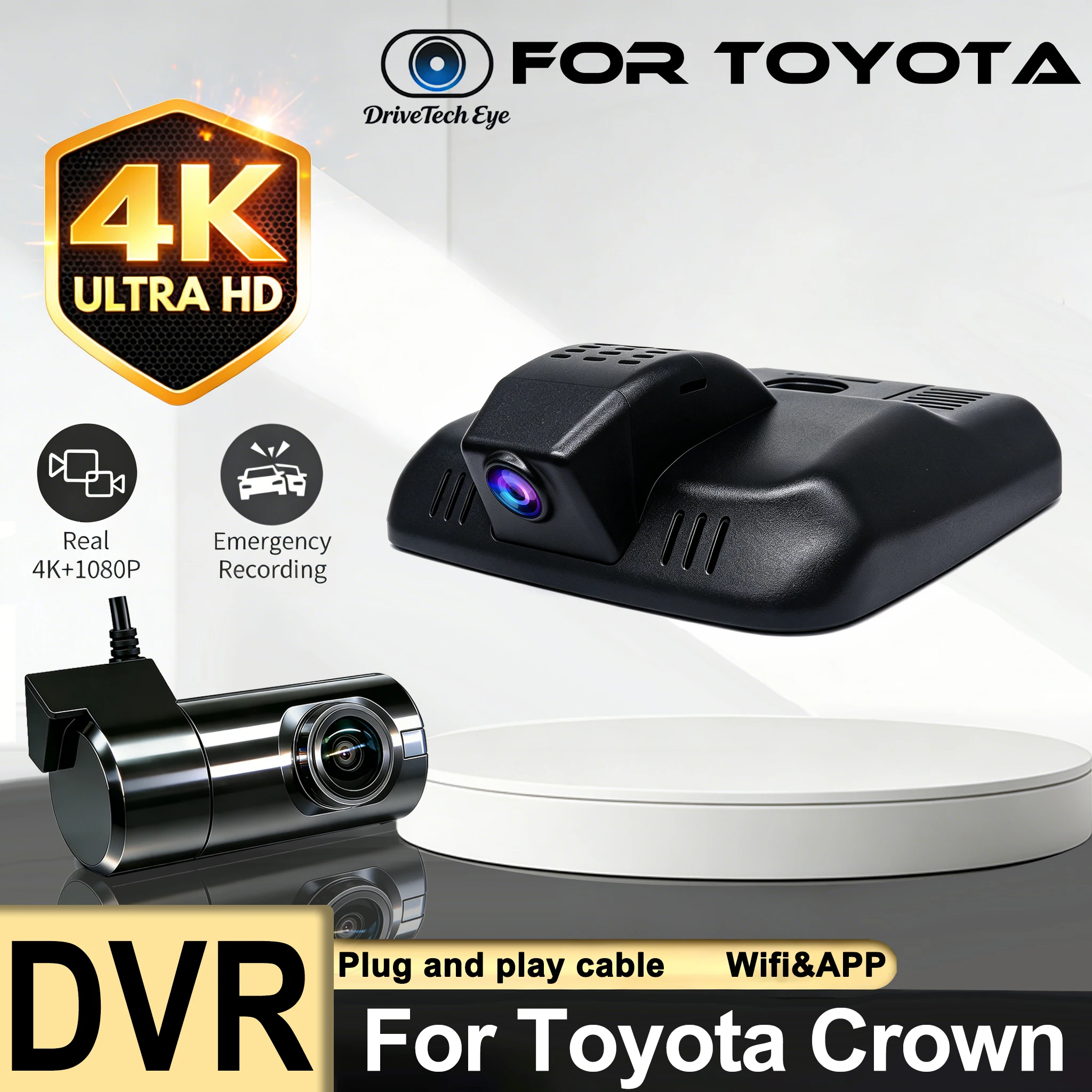 Car Camera for Toyota Crown (16th Gen) 2023 2024 2025 2026, Plug and play 4K Dash Cam for Toyota, WIFI Connection APP Control
Car Camera for Toyota Crown (16th Gen) 2023 2024 2025 2026, Plug and play 4K Dash Cam for Toyota, WIFI Connection APP Control