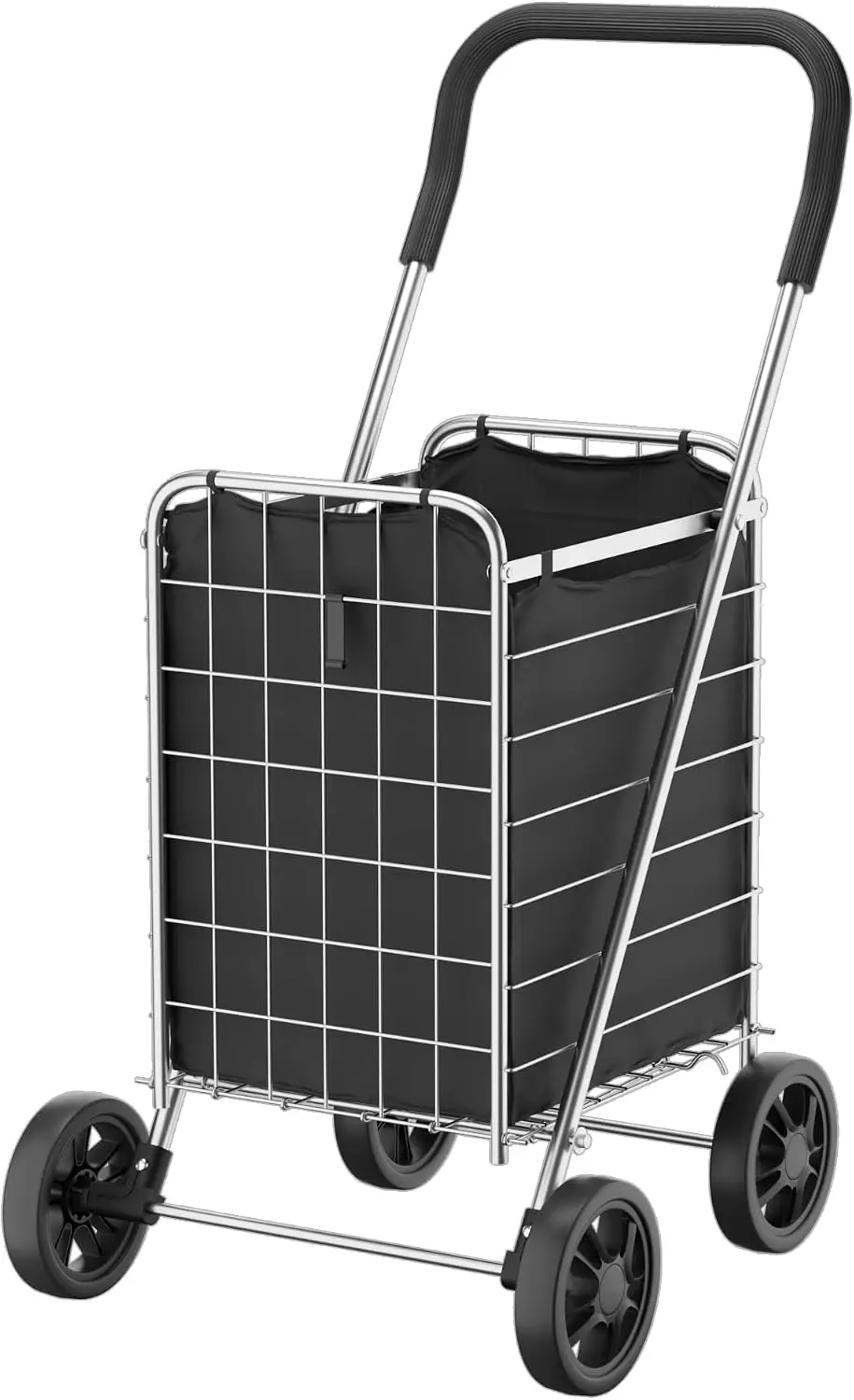 Heavy Duty Foldable Shopping Cart with Wheels, 60Lb Capacity, Steel Frame, Foam Handle, Rolling Utility Cart for Grocery, Laundry, Travel
Heavy Duty Foldable Shopping Cart with Wheels, 60Lb Capacity, Steel Frame, Foam Handle, Rolling Utility Cart for Grocery, Laundry, Travel