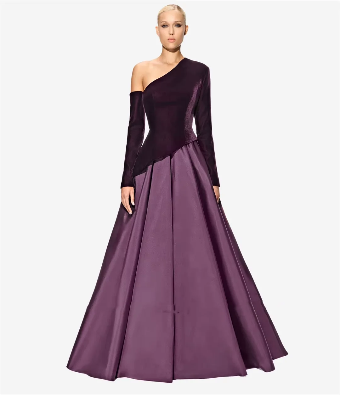 Flora Dress Purple Satin One Shoulder Customized A-line Long Sleeves 2025 Flared Formal Occasion Prom Dress Evening Gowns
Flora Dress Purple Satin One Shoulder Customized A-line Long Sleeves 2025 Flared Formal Occasion Prom Dress Evening Gowns