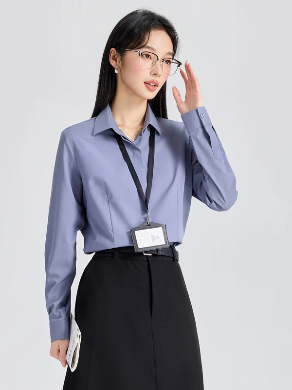 Slim Fit Long Sleeve Shirt Women's Business Casual Style Hidden Button Design Simple Elegant Style Commute Suitable Inner Wear
Slim Fit Long Sleeve Shirt Women's Business Casual Style Hidden Button Design Simple Elegant Style Commute Suitable Inner Wear