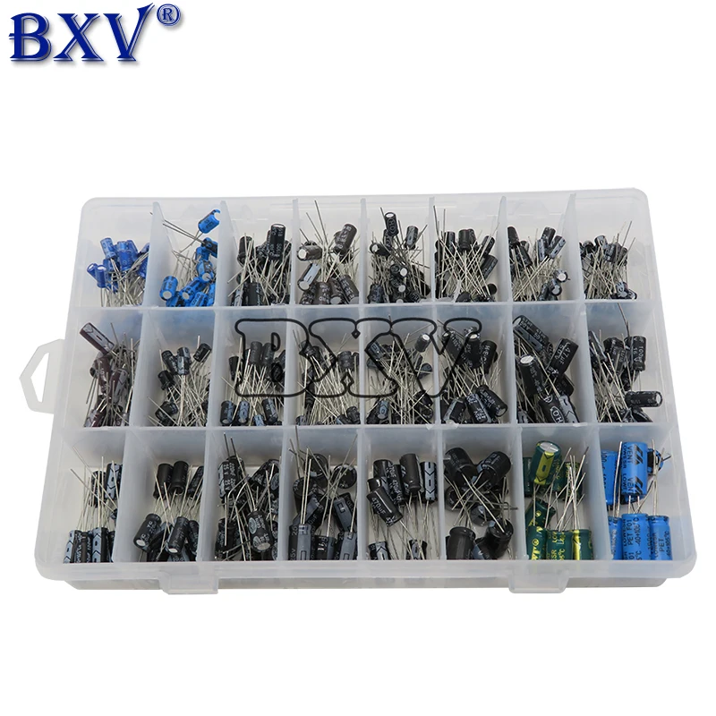 500PCS/lot 0.1UF-1000UF 24Values Aluminum Electrolytic Capacitors 16-50V Mix Electrolytic Capacitor Assorted Kit And Storage Box
500PCS/lot 0.1UF-1000UF 24Values Aluminum Electrolytic Capacitors 16-50V Mix Electrolytic Capacitor Assorted Kit And Storage Box