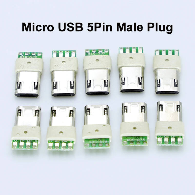 New Micro USB 5Pin Mini Male Plug With PCB Solder Plate Double-sided Micro 5P Connector Jack Port 4Pin Welding Wire Board Plug
New Micro USB 5Pin Mini Male Plug With PCB Solder Plate Double-sided Micro 5P Connector Jack Port 4Pin Welding Wire Board Plug