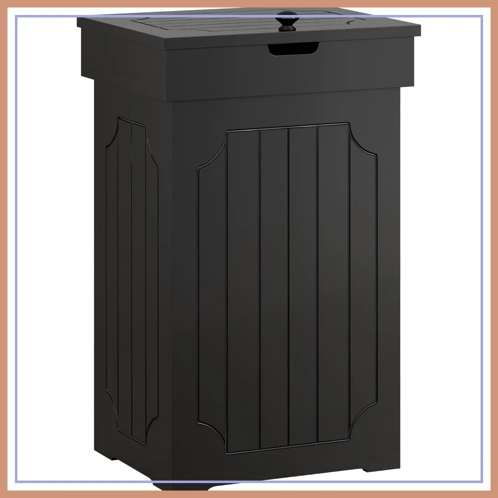 13 Gallon Kitchen Garbage Can, Freestanding Trash Cabinet with Lid for Home, Farmhouse Trash Bin, Black
13 Gallon Kitchen Garbage Can, Freestanding Trash Cabinet with Lid for Home, Farmhouse Trash Bin, Black
