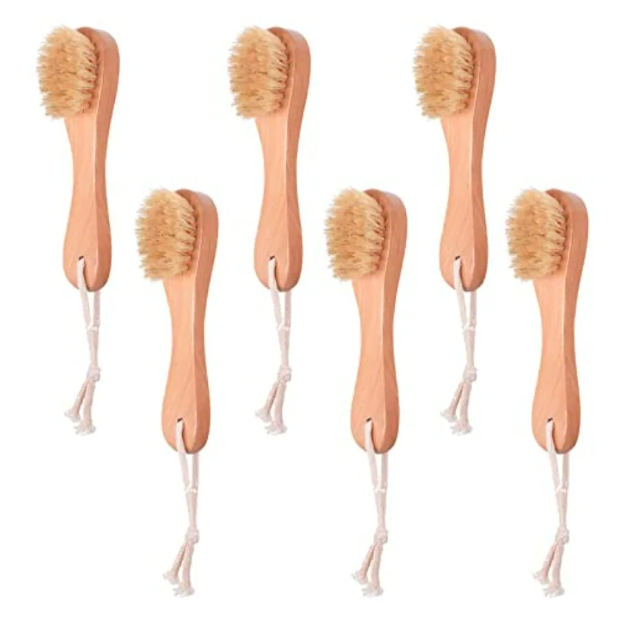 6 Pcs Face Exfoliator Brush Dry Brush Natural Bristles Wooden Face Cleaning Brush, Facial Cleansing Brush Face Wash Scrub Exfol
6 Pcs Face Exfoliator Brush Dry Brush Natural Bristles Wooden Face Cleaning Brush, Facial Cleansing Brush Face Wash Scrub Exfol