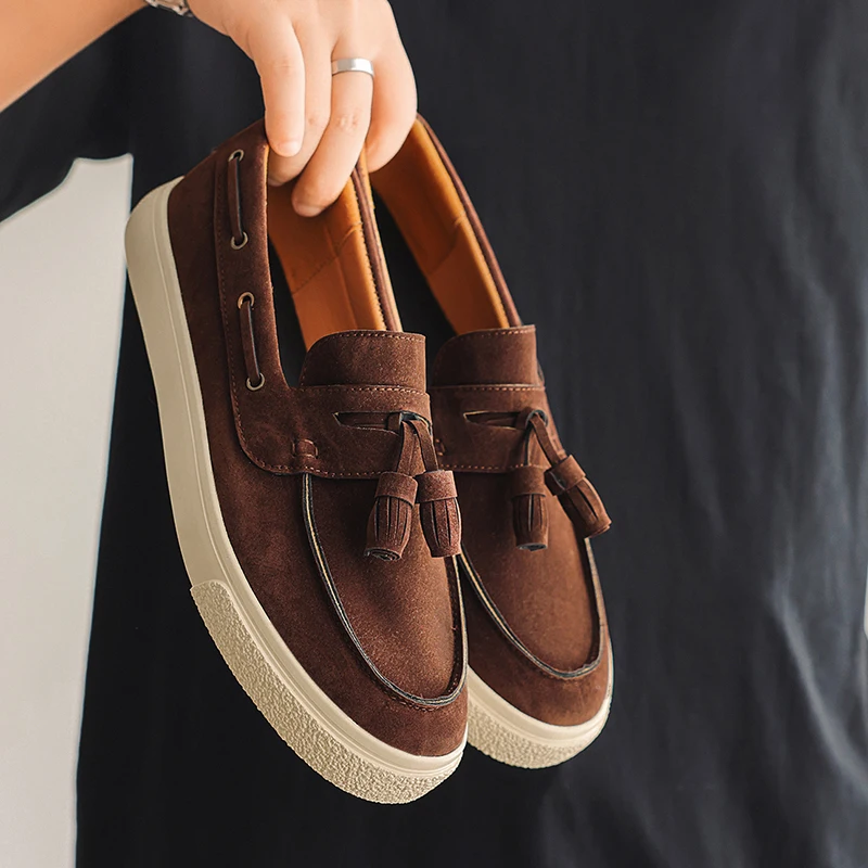 Suede Leather Handmade Loafers Leisure Walk Male Casual Shoes Casual Slip on Flats Versatile Driving Shoes Moccasins
Suede Leather Handmade Loafers Leisure Walk Male Casual Shoes Casual Slip on Flats Versatile Driving Shoes Moccasins