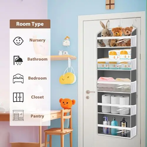 Grey Over-The-Door Hanging Organizer With 10 Clear Mesh Pockets, Holds Up To 60 Baseball Caps, Sturdy PVC Rack For Closet Or
Grey Over-The-Door Hanging Organizer With 10 Clear Mesh Pockets, Holds Up To 60 Baseball Caps, Sturdy PVC Rack For Closet Or
