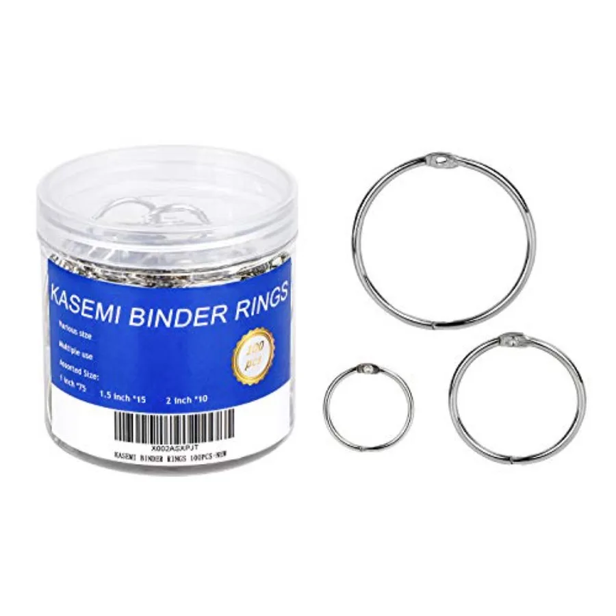 Binder Rings, 100pcs Book Rings Assorted Sizes 1, 1.5, 2 inch for School, Classroom, Office
Binder Rings, 100pcs Book Rings Assorted Sizes 1, 1.5, 2 inch for School, Classroom, Office