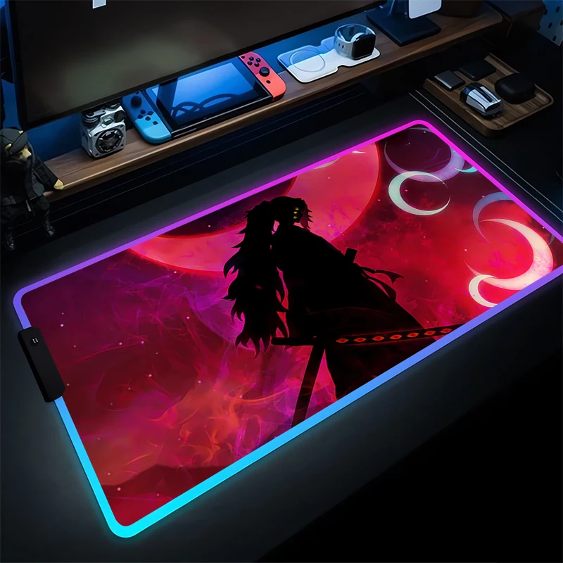 RGB Luminous Mouse Pad Computer Demon Slayer Kokushibo Anime Keyboard Pad Gaming Accessories Mousepad LED PC Gamer Moon Desk Mat
RGB Luminous Mouse Pad Computer Demon Slayer Kokushibo Anime Keyboard Pad Gaming Accessories Mousepad LED PC Gamer Moon Desk Mat