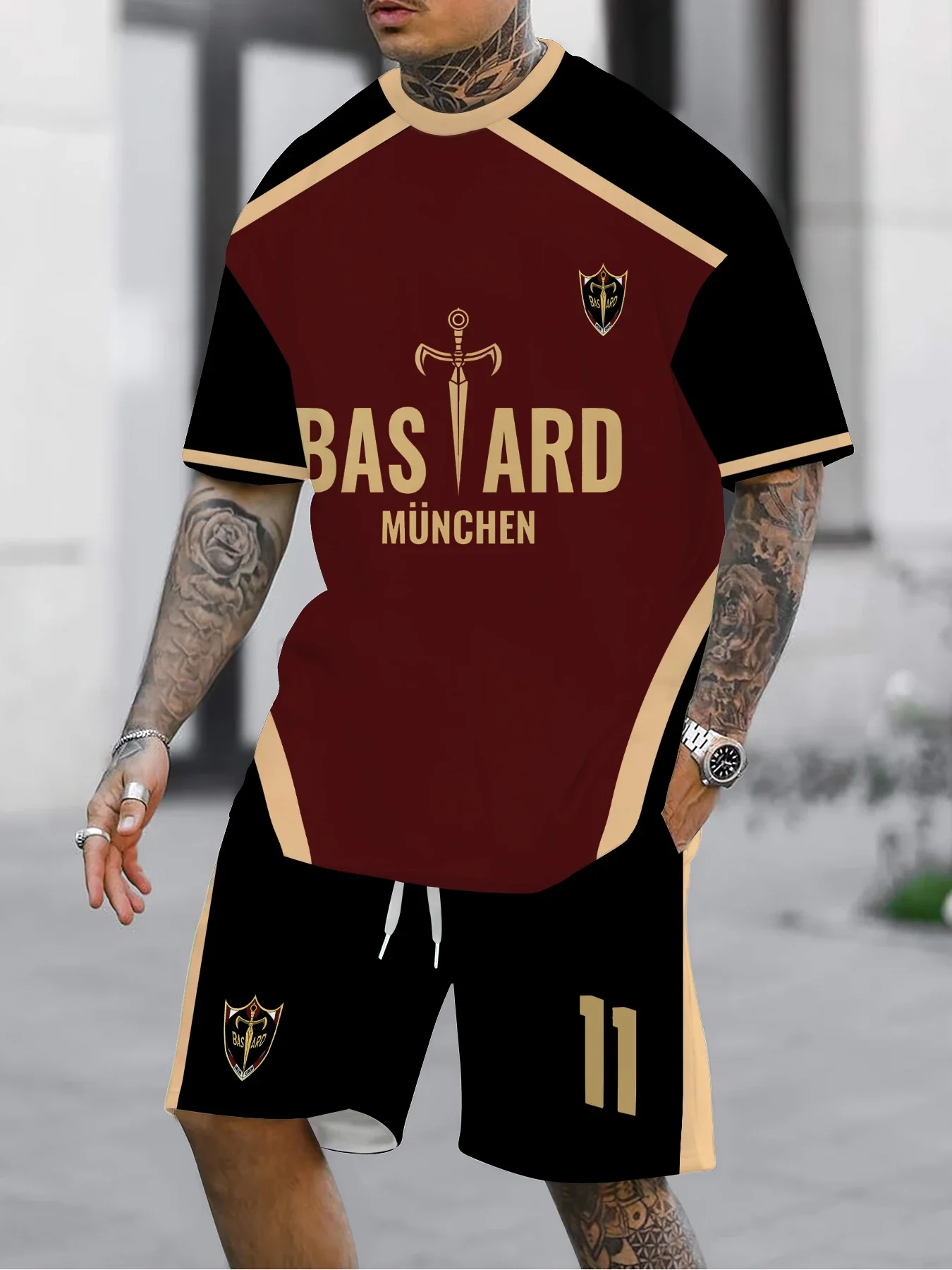 Summer men's 3D printed No.11 digital pattern jersey summer fashion training breathable T-shirt set
Summer men's 3D printed No.11 digital pattern jersey summer fashion training breathable T-shirt set
