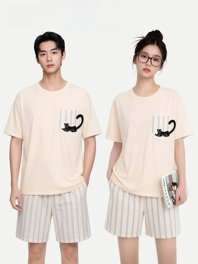 Couple's Cotton Pajamas Blue Stripe Little Leopard Summer Lightweight Short Sleeve Shorts Cool Feeling Outdoor Wearable Home ...
Couple's Cotton Pajamas Blue Stripe Little Leopard Summer Lightweight Short Sleeve Shorts Cool Feeling Outdoor Wearable Home ...