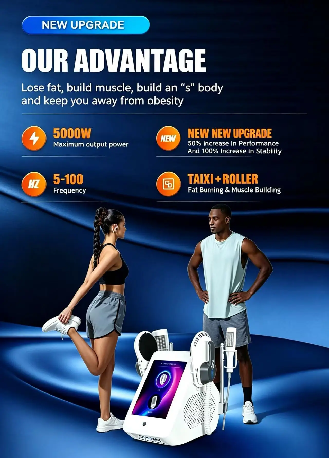 6500W 200HZ Roller Body Sculpt Machine RF Sculpting Weight Loss Electromagnetic Slimming Muscle Stimulation Massager
6500W 200HZ Roller Body Sculpt Machine RF Sculpting Weight Loss Electromagnetic Slimming Muscle Stimulation Massager