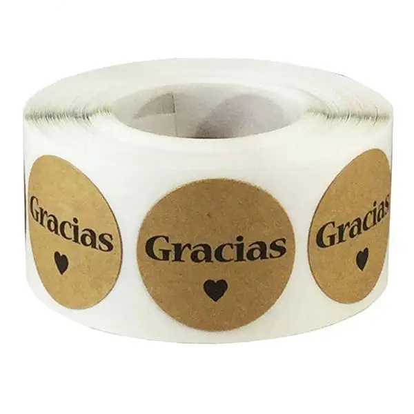 Custom Round Label Stickers Gracias Thank You for Retail Packaging and Wedding Invitation Seals
Custom Round Label Stickers Gracias Thank You for Retail Packaging and Wedding Invitation Seals