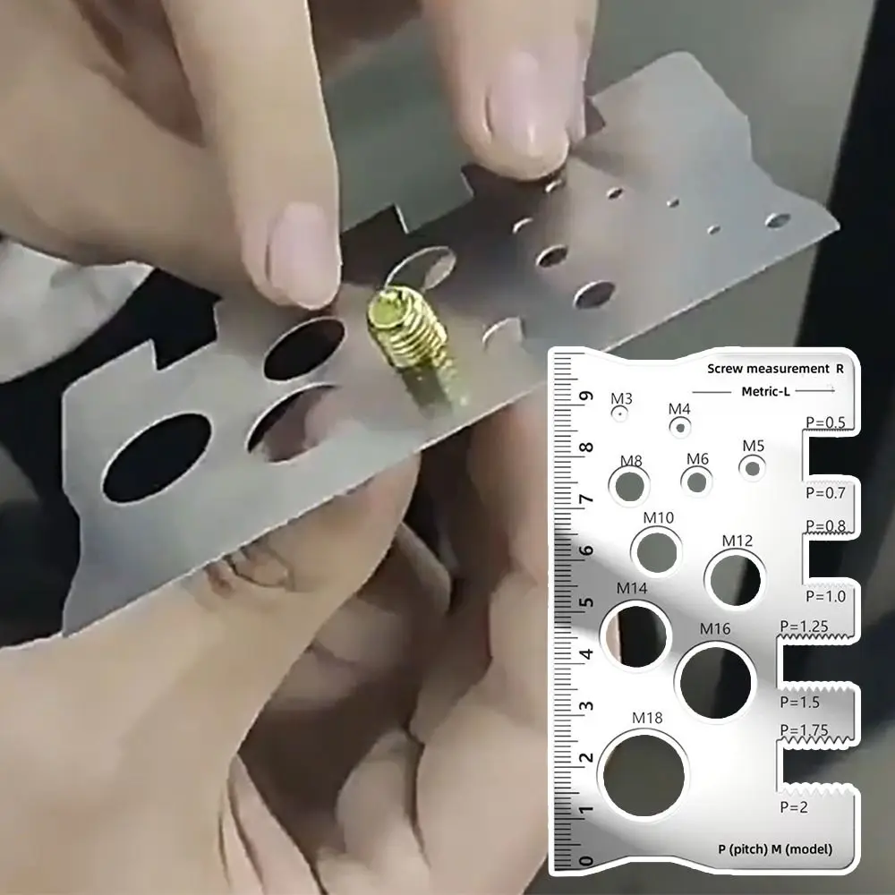 304 Stainless Steel Screw Measurement Ruler Silver Space Saving Measurement Tool Screw Craft for Bit Bolt Nut Gauge Ruler
304 Stainless Steel Screw Measurement Ruler Silver Space Saving Measurement Tool Screw Craft for Bit Bolt Nut Gauge Ruler