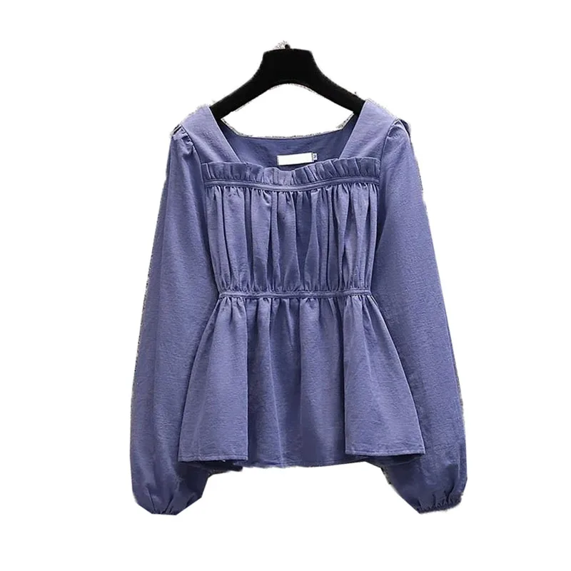 Women's Shirt Blouse 2023 New Spring Autumn Fashion Waist Slim Covering Stomach Loose Casual Square Neck Shirt Female Tops
Women's Shirt Blouse 2023 New Spring Autumn Fashion Waist Slim Covering Stomach Loose Casual Square Neck Shirt Female Tops