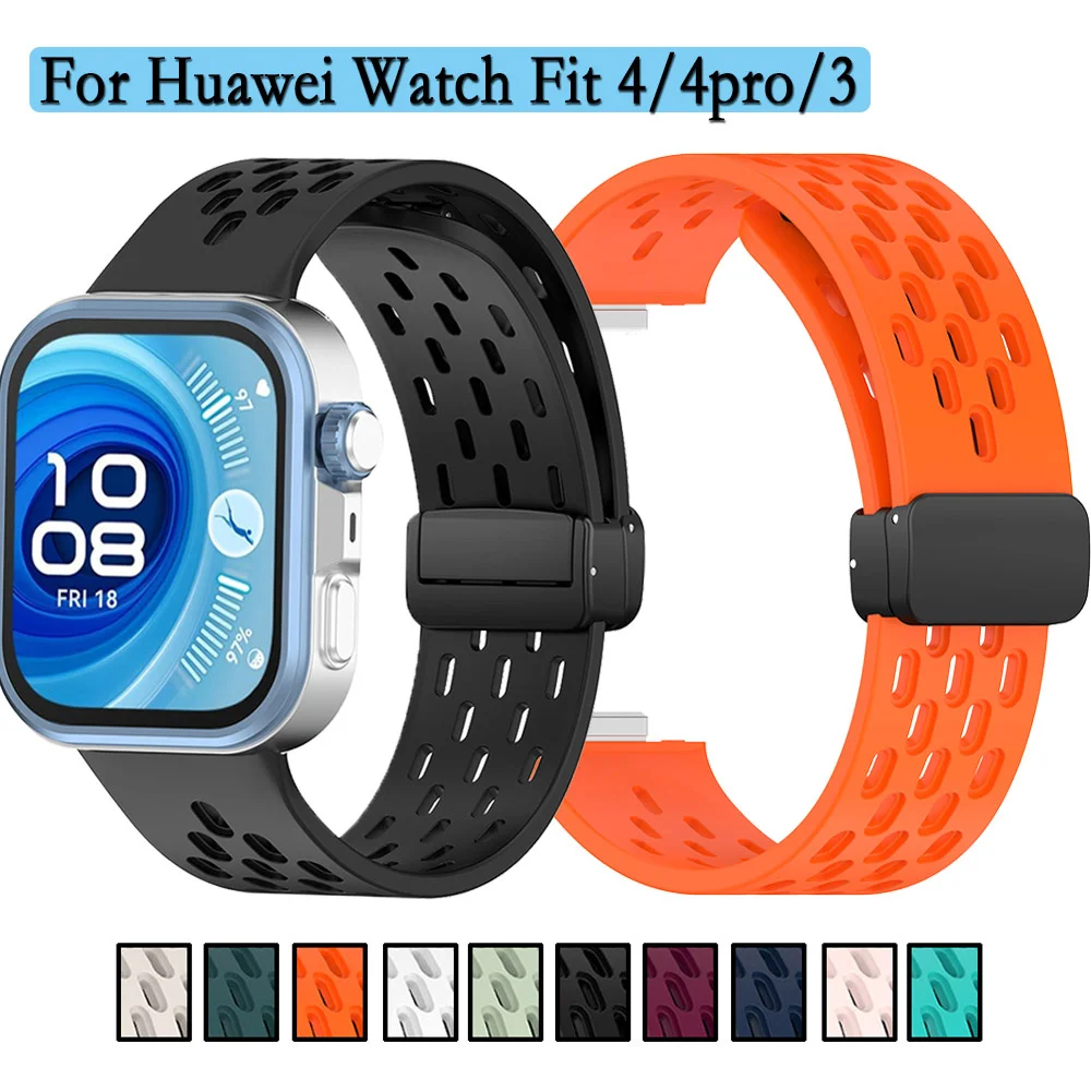 Для часов Huawei Fit 4/4pro/3, ремешок с магнитной пряжкой, высококачественный мягкий и прочный силиконовый браслет со складной пряжкой
Для часов Huawei Fit 4/4pro/3, ремешок с магнитной пряжкой, высококачественный мягкий и прочный силиконовый браслет со складной пряжкой