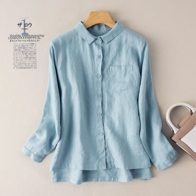 Spring 2026 Women's Loose Cotton Linen Shirt Thin Long Sleeve Top Hong Kong Style Artistic Loose Fit Female Outerwear
Spring 2026 Women's Loose Cotton Linen Shirt Thin Long Sleeve Top Hong Kong Style Artistic Loose Fit Female Outerwear