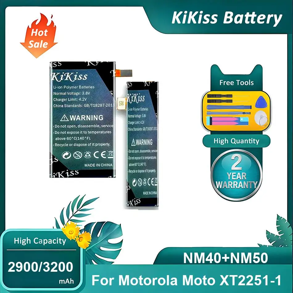 KiKiss Battery For Motorola Moto XT2251-1,NM40+NM50,2900mAh/3200mAh
KiKiss Battery For Motorola Moto XT2251-1,NM40+NM50,2900mAh/3200mAh
