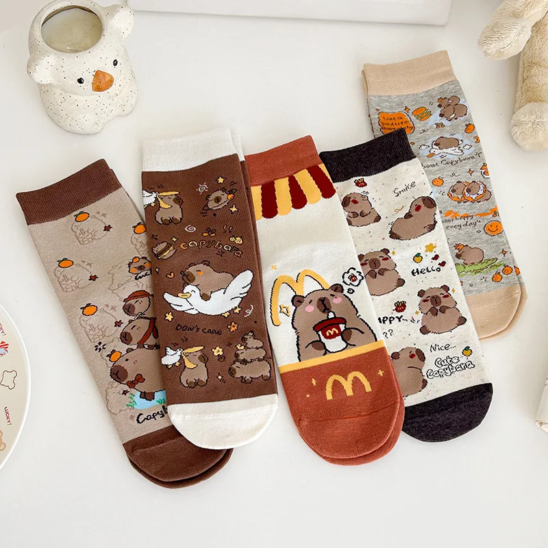 Mid-calf socks, cute Japanese cartoon bear Kapibabala student socks, spring and autumn cotton socks, winter boneless socks
Mid-calf socks, cute Japanese cartoon bear Kapibabala student socks, spring and autumn cotton socks, winter boneless socks