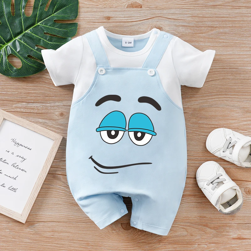Одежда для новорожденных, синий комбинезон с принтом эмодзи, модный комбинезон для младенцев, цельная пижама с короткими рукавами для малышей, боди, летний комбинезон
Одежда для новорожденных, синий комбинезон с принтом эмодзи, модный комбинезон для младенцев, цельная пижама с короткими рукавами для малышей, боди, летний комбинезон