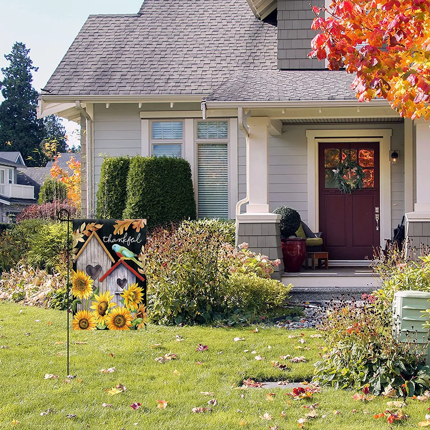Autumn Birds Decorative Thankful Fall Birdhouse Sunflower Garden Flag Banner for Outside House Yard Home Decorative
Autumn Birds Decorative Thankful Fall Birdhouse Sunflower Garden Flag Banner for Outside House Yard Home Decorative