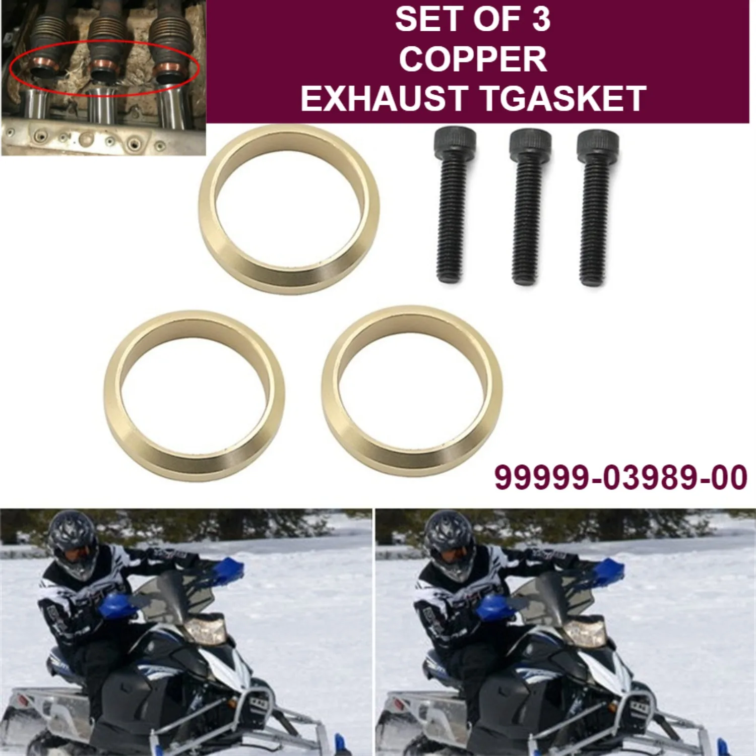 3x Copper Exhaust Gasket For Yamaha Snowmobile FX Nytro APEX RX1 MTX Attak Vector
3x Copper Exhaust Gasket For Yamaha Snowmobile FX Nytro APEX RX1 MTX Attak Vector