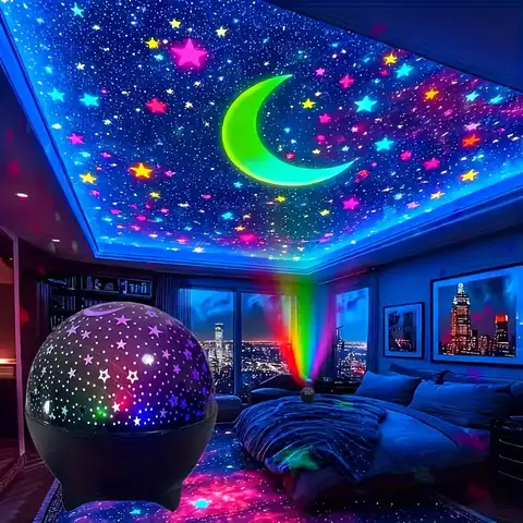 RGB Night Lights LED Projector Light Starry Moon Galaxy Projection Lamp 5V USB For Kids Present Christmas Gift Room Decorations