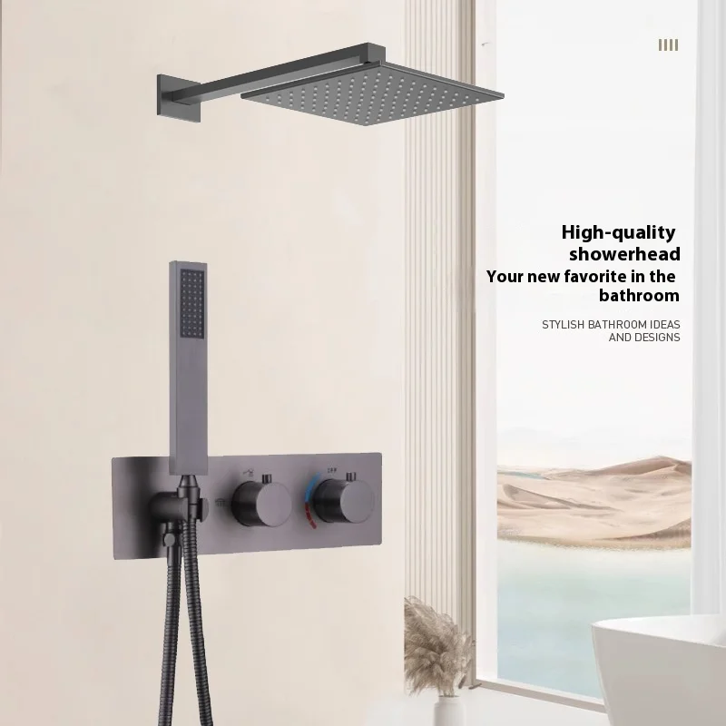 Farrete luxury high concealed Shower head full copper gun grey pre-embedded hidden wall-mounted bathroom hotel shower head set
Farrete luxury high concealed Shower head full copper gun grey pre-embedded hidden wall-mounted bathroom hotel shower head set