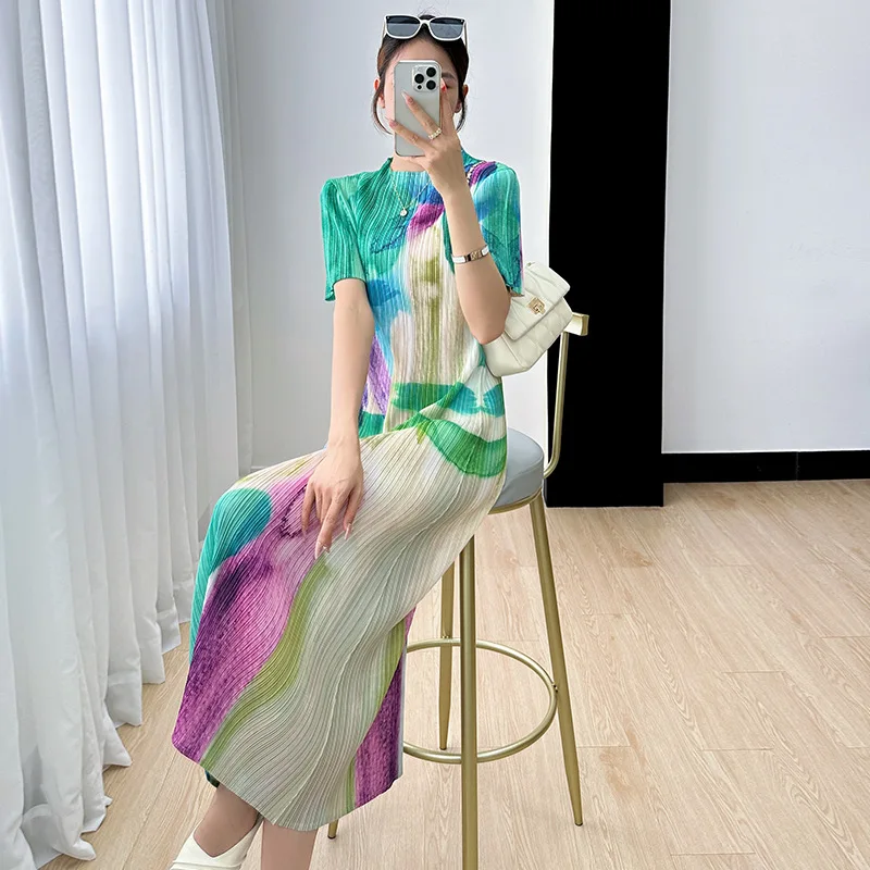 Pleated Short Sleeve Printed Dress for Women's 2024 Summer New Korean Fashion Light Luxury Small Casual Age Reducing Dress
Pleated Short Sleeve Printed Dress for Women's 2024 Summer New Korean Fashion Light Luxury Small Casual Age Reducing Dress