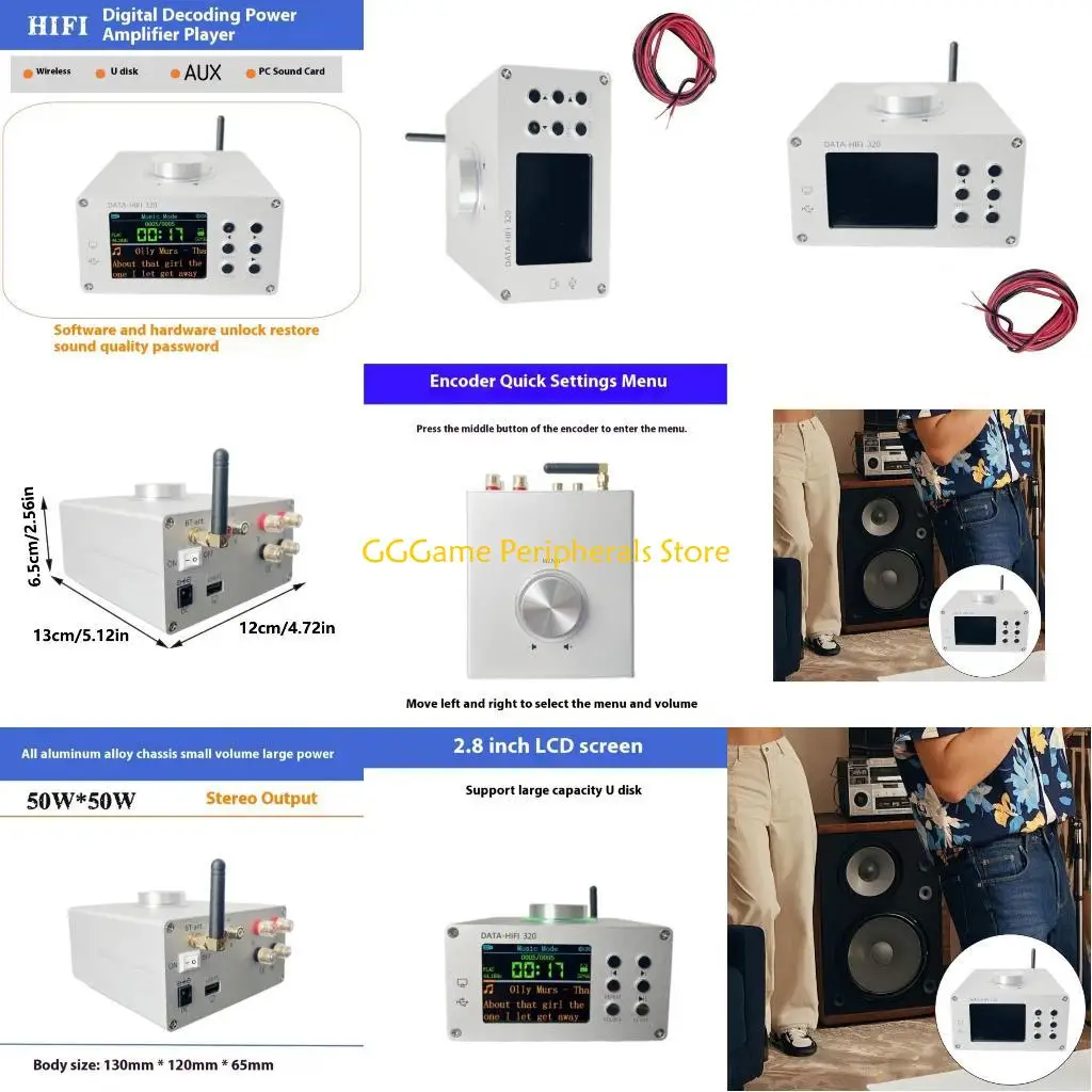 U55B 100W Digital Amplifier Bluetooth-compatible 5.3 Supports USB and PC Sound Card IPX7 Waterproof 10m Stable Transmission
U55B 100W Digital Amplifier Bluetooth-compatible 5.3 Supports USB and PC Sound Card IPX7 Waterproof 10m Stable Transmission