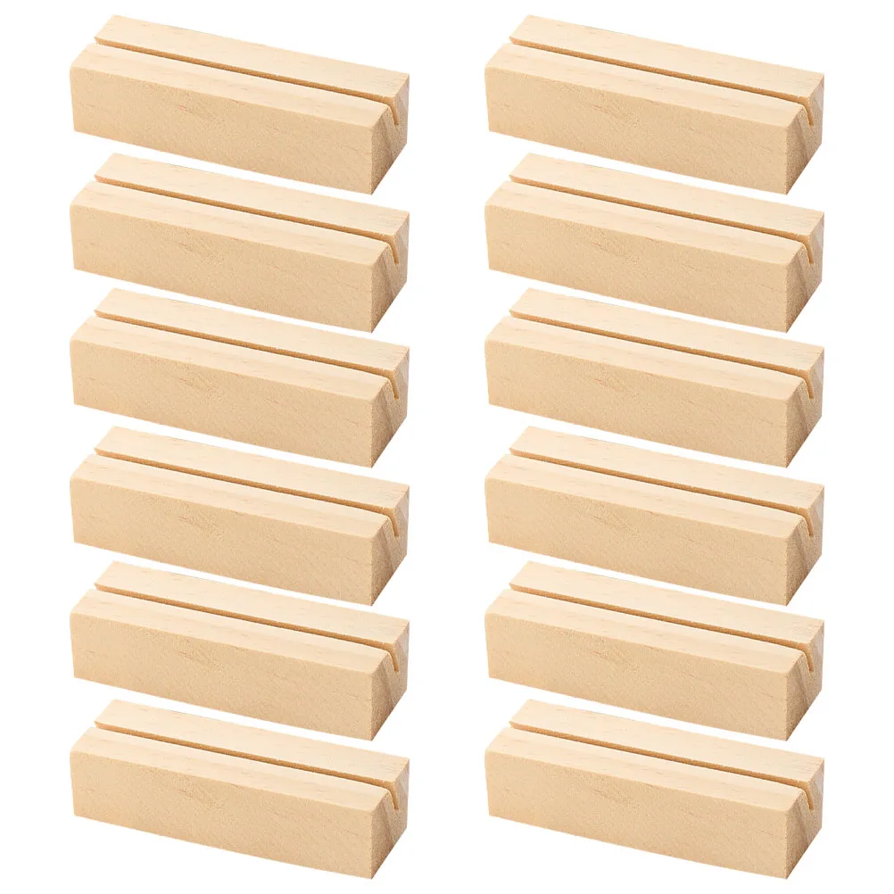 12pcs Wooden Card Holder Rectangular Shaped Desk Table Home Decor Photo Stand Business Clip Memo Cards
12pcs Wooden Card Holder Rectangular Shaped Desk Table Home Decor Photo Stand Business Clip Memo Cards