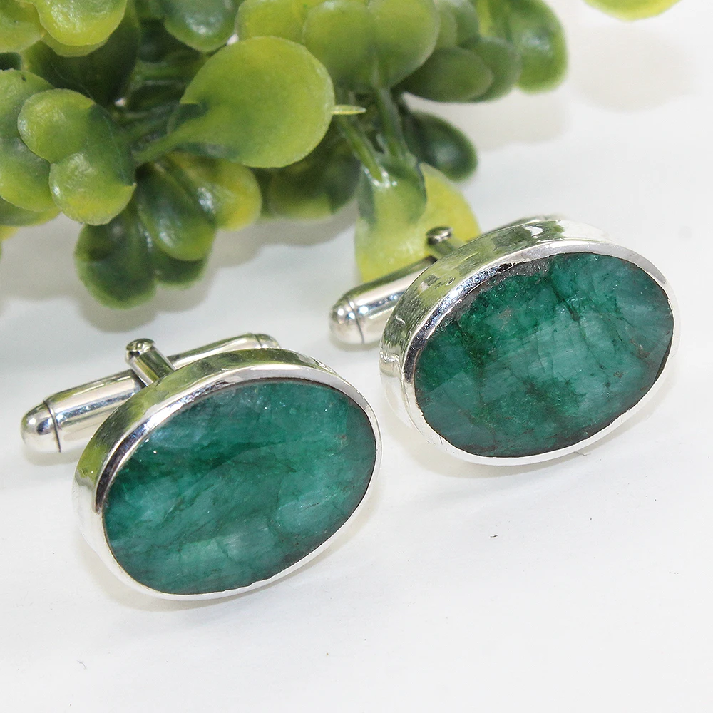 Dyeed Emerald Gemstone 925 Sterling Silver Cufflinks Metal Shirt Cufflinks Business Men & Women Jewelry Gift Party
Dyeed Emerald Gemstone 925 Sterling Silver Cufflinks Metal Shirt Cufflinks Business Men & Women Jewelry Gift Party