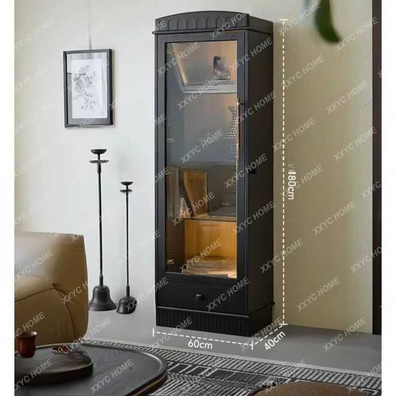 Solid wood floor-to-ceiling locker integrated storage living room home wall black wine cabinet
Solid wood floor-to-ceiling locker integrated storage living room home wall black wine cabinet
