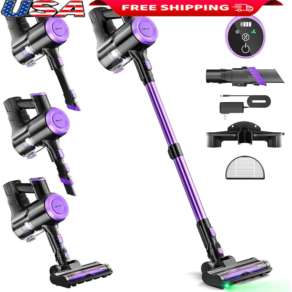 Cordless Vacuum Cleaner 50 Mins Runtime Rechargeable Stick Vacuum HEPA Filter 7 Stage Filtration Handheld Cleaning Tools
Cordless Vacuum Cleaner 50 Mins Runtime Rechargeable Stick Vacuum HEPA Filter 7 Stage Filtration Handheld Cleaning Tools