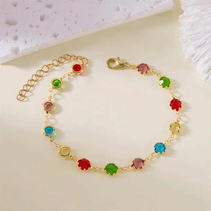 Candy Bracelet Necklace for Women Colorful Round Rhinestone Chain Bracelets Earring Sweet Christmas Gift Party Jewelry Set
Candy Bracelet Necklace for Women Colorful Round Rhinestone Chain Bracelets Earring Sweet Christmas Gift Party Jewelry Set