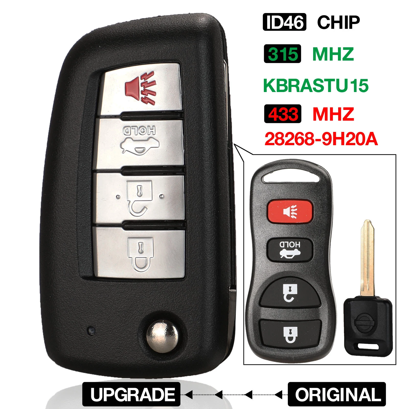 jingyuqin 4 Buttons 433/315Mhz Modified Flip Remote Car Key New Style For Nissan Qashqai Sunny Sylphy Tiida X-Trail March Sentra
jingyuqin 4 Buttons 433/315Mhz Modified Flip Remote Car Key New Style For Nissan Qashqai Sunny Sylphy Tiida X-Trail March Sentra