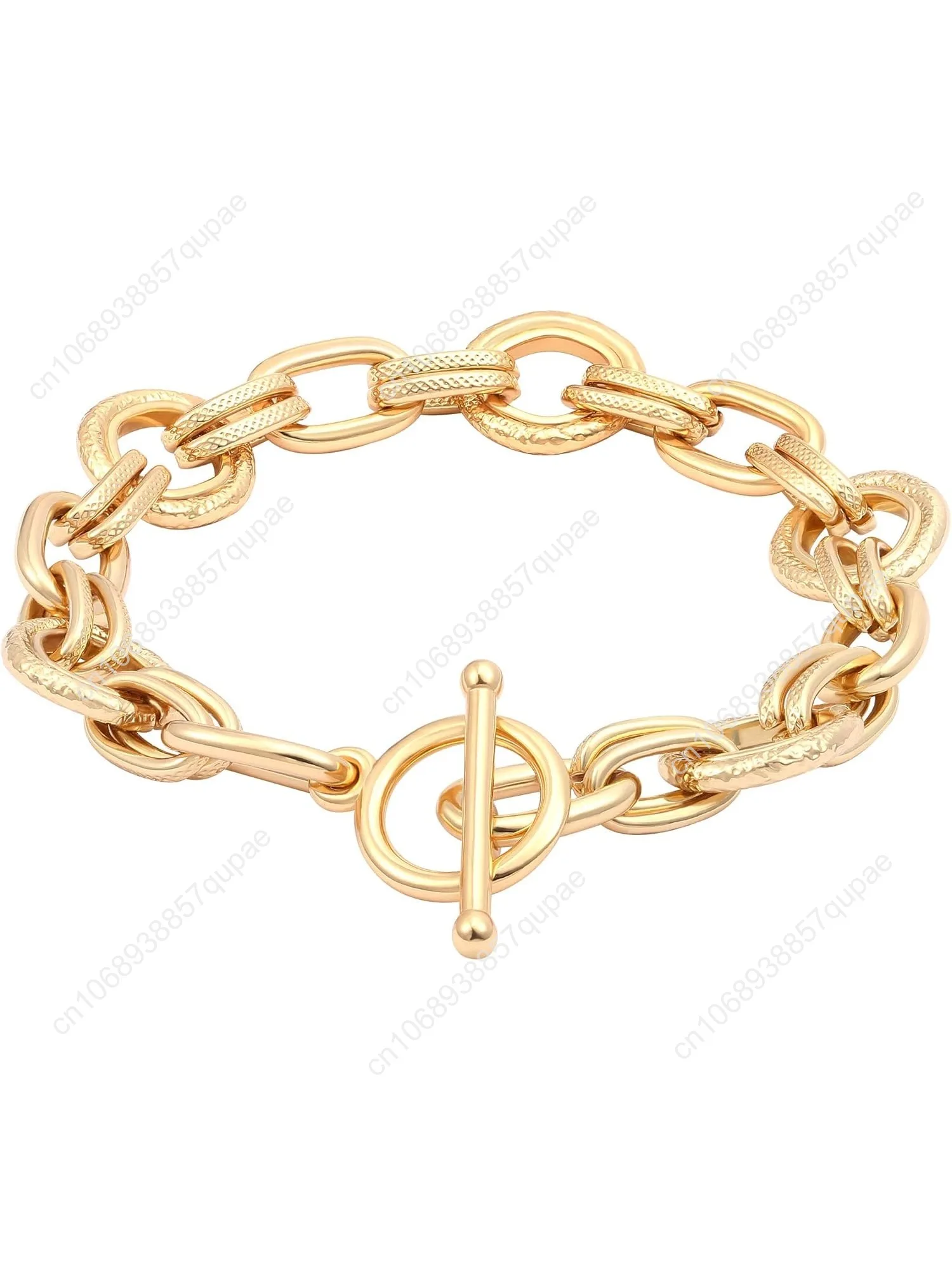 18k Gold Plated Personalized Chunky Cuban Oval Link Chain Bracelets for Men Toggle Rope Bracelet Jewelry for Women
18k Gold Plated Personalized Chunky Cuban Oval Link Chain Bracelets for Men Toggle Rope Bracelet Jewelry for Women