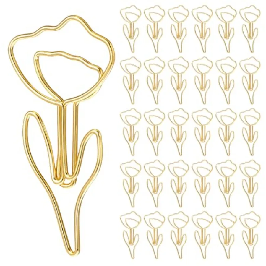 80 PCS Flower Paper Clips, Floral Cute Paper Clips Decorative Shaped Papers Clip Gold Fancy Cute Paperclips for Office and Home
80 PCS Flower Paper Clips, Floral Cute Paper Clips Decorative Shaped Papers Clip Gold Fancy Cute Paperclips for Office and Home