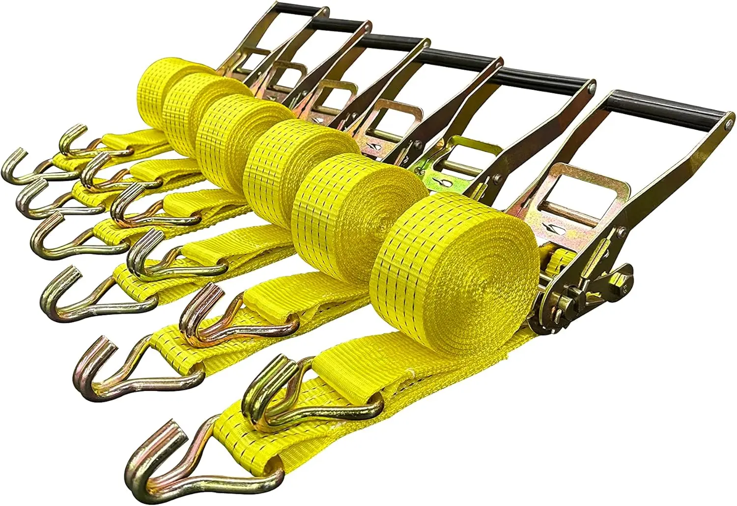 Ratchet Tie Down Straps, 2 in x 15 ft, 5000 lb Breaking Strength with J-Hooks, Set of 6 for Secure Transport
Ratchet Tie Down Straps, 2 in x 15 ft, 5000 lb Breaking Strength with J-Hooks, Set of 6 for Secure Transport