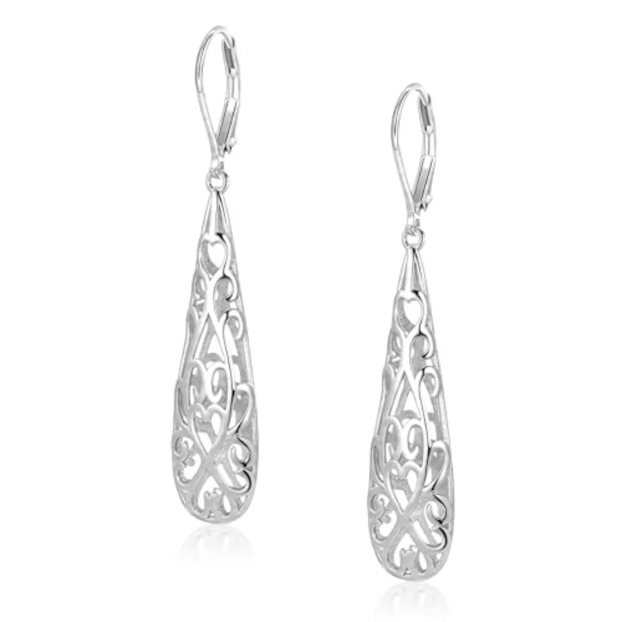 Dangle Earrings for Women, Long Teardrop Dangling Leverback Earrings, Plated Filigree Hypoallergenic Dangly Drop Earings for Wo
Dangle Earrings for Women, Long Teardrop Dangling Leverback Earrings, Plated Filigree Hypoallergenic Dangly Drop Earings for Wo