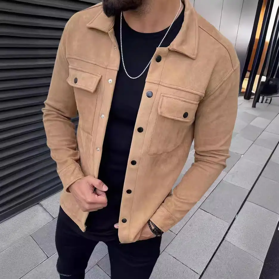 Trendy Retro Suede Jacket Men's Summer Outerwear Fashionable Clothing Classic Fit Multi-Pocket Simple Style Outerwear
Trendy Retro Suede Jacket Men's Summer Outerwear Fashionable Clothing Classic Fit Multi-Pocket Simple Style Outerwear