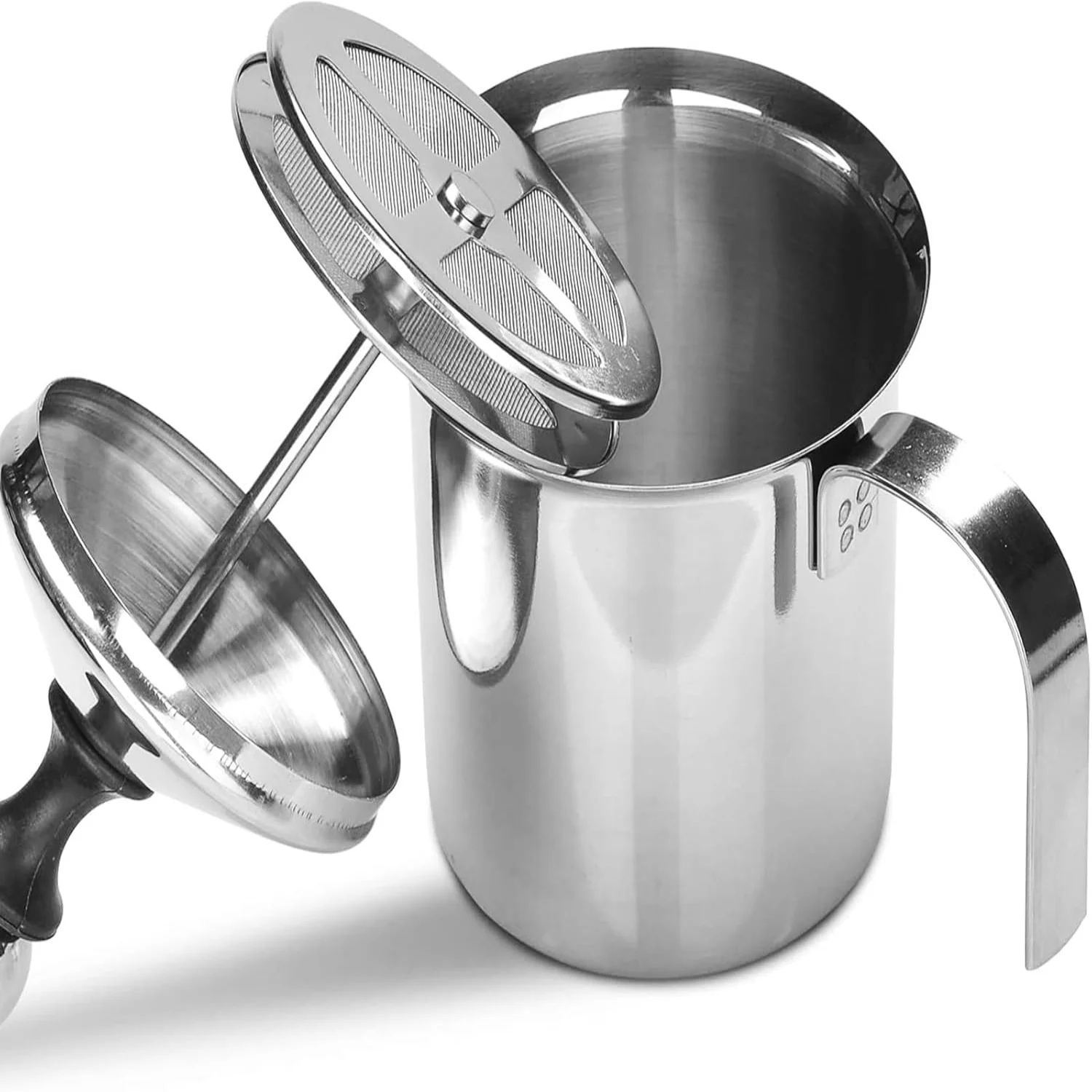 14-Ounce Stainless Steel Manual Milk Foamer, Hand Coffee Milk Frothing Pitchers with Filter Screen For Cappuccino Coffee Latte
14-Ounce Stainless Steel Manual Milk Foamer, Hand Coffee Milk Frothing Pitchers with Filter Screen For Cappuccino Coffee Latte