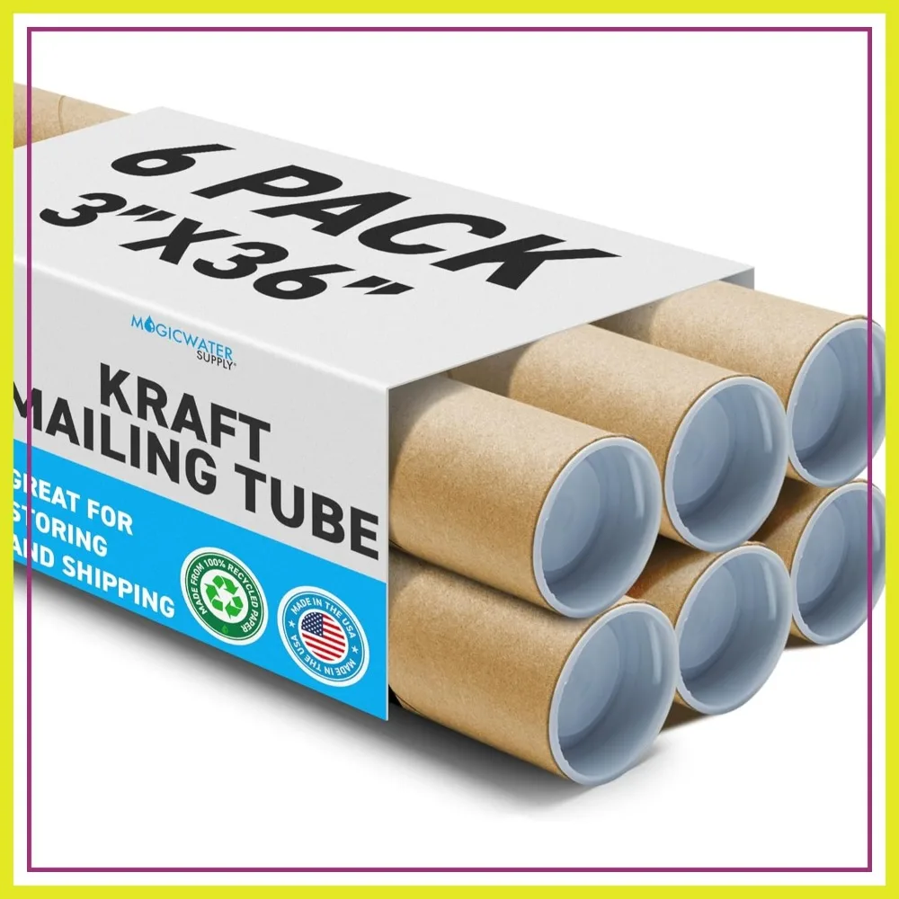 3x36 Kraft Mailing Tubes 6-Pack for Posters, Art, Crafts & Documents
3x36 Kraft Mailing Tubes 6-Pack for Posters, Art, Crafts & Documents