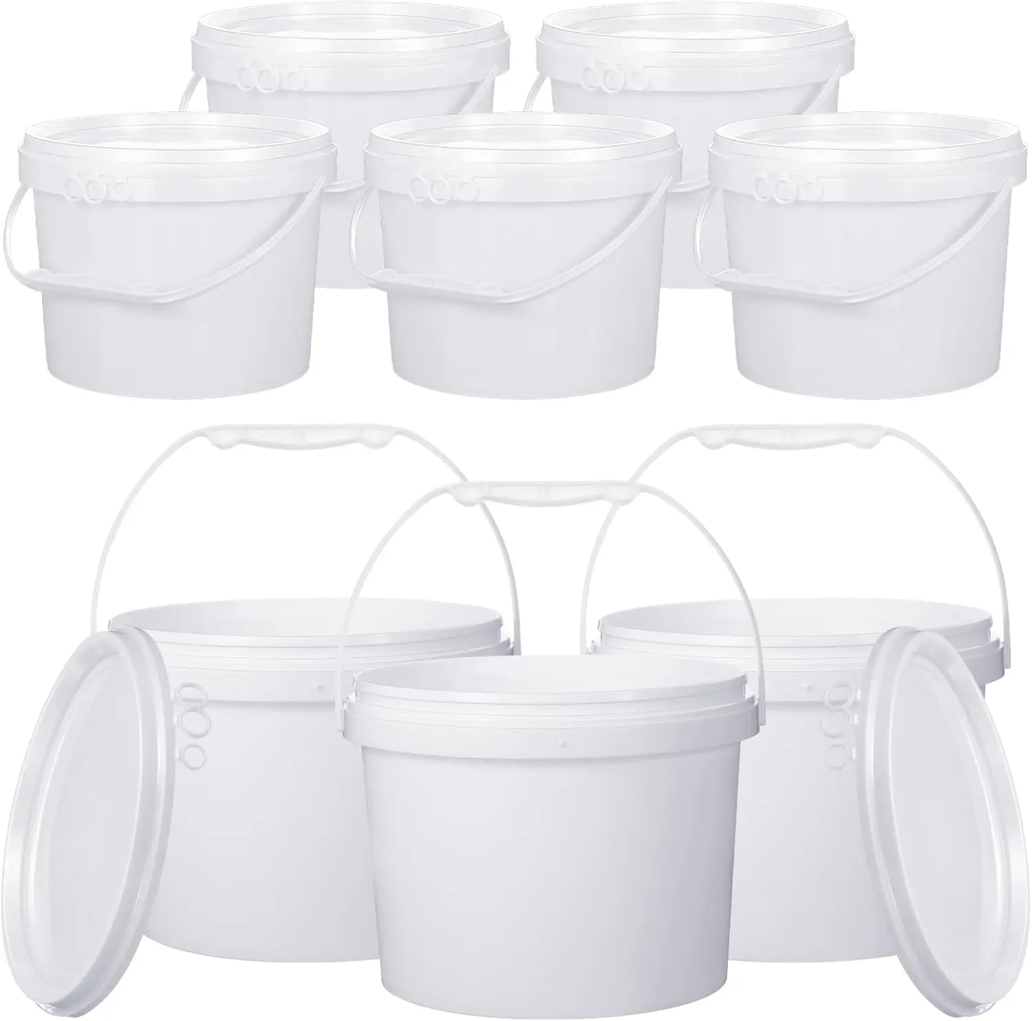 8 Pack 2 Gallon Plastic Buckets with Lids and Handles Heavy Duty Food Grade Storage Containers for Multipurpose Use White
8 Pack 2 Gallon Plastic Buckets with Lids and Handles Heavy Duty Food Grade Storage Containers for Multipurpose Use White