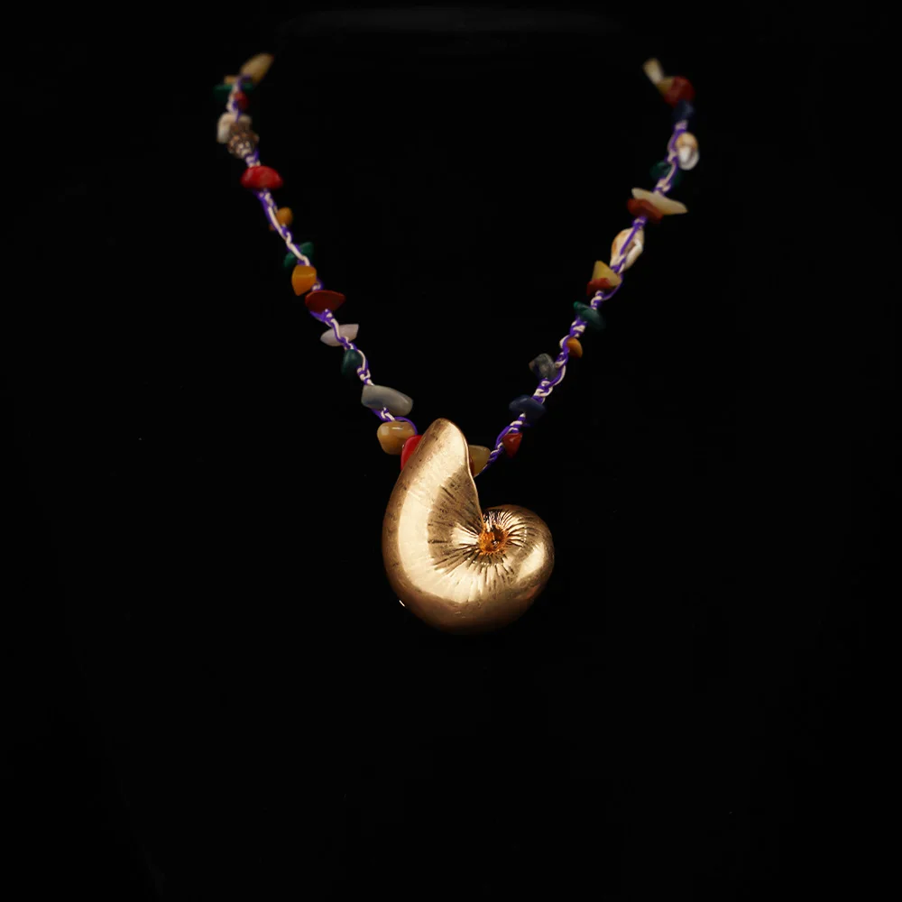 Color Natural Stone Necklace Gold Pendant Handmade Rope Unique Design Daily Travel Clothing Accessories Beach Style
Color Natural Stone Necklace Gold Pendant Handmade Rope Unique Design Daily Travel Clothing Accessories Beach Style