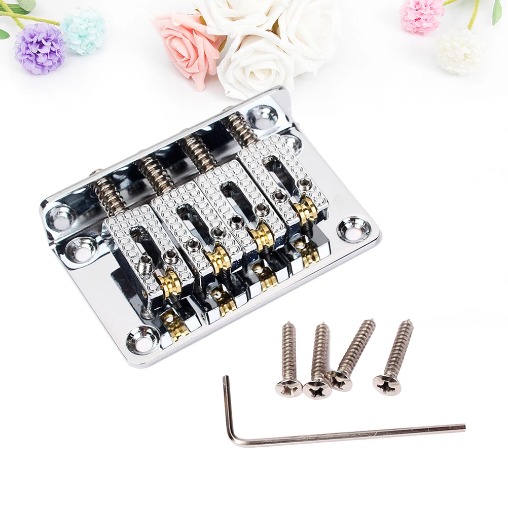 GA901 Metal 4 String Bass Bridge Vintage Style Bridge for Guitar with 4 Screws and Bridge and Wrench (Silver)
GA901 Metal 4 String Bass Bridge Vintage Style Bridge for Guitar with 4 Screws and Bridge and Wrench (Silver)
