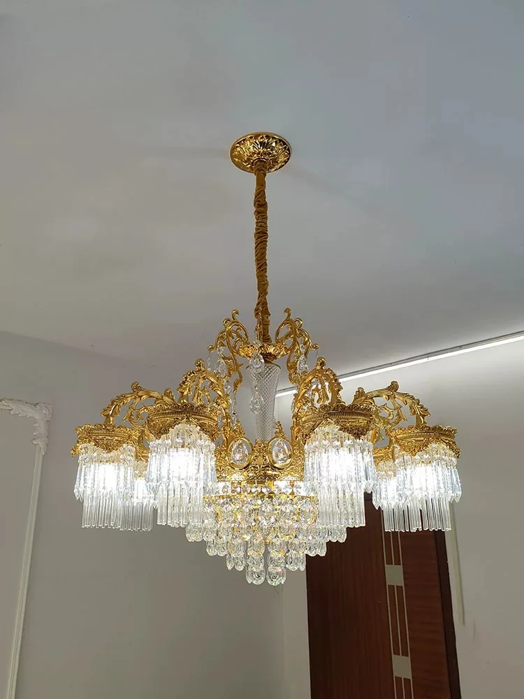 Living room crystal chandelier bedroom light luxury dining room light villa hall main light
Living room crystal chandelier bedroom light luxury dining room light villa hall main light