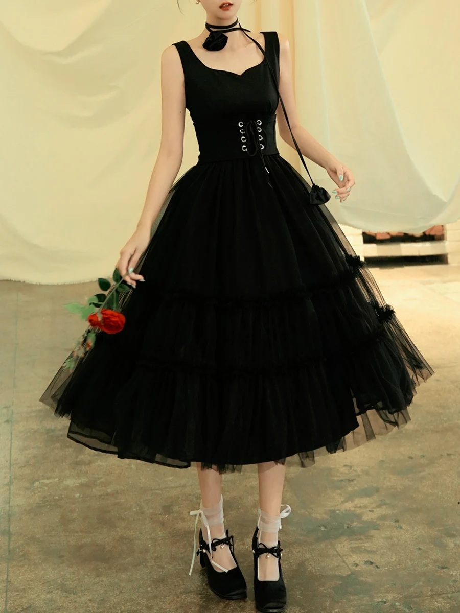 Original Miss Egg Audrey Heavyweight Ballet Style Multi-layer Tulle Black Swan Puffy Skirt Waist-cinching Dress Dark Style Me...
Original Miss Egg Audrey Heavyweight Ballet Style Multi-layer Tulle Black Swan Puffy Skirt Waist-cinching Dress Dark Style Me...