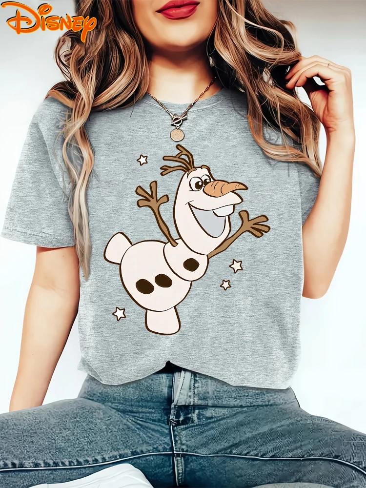 Новинка Disney 2026, женская футболка Disney Frozen Kristoff Olaf в стиле ретро с принтом персонажей мультфильмов, легкая модная футболка больших размеров с коротким рукавом
Новинка Disney 2026, женская футболка Disney Frozen Kristoff Olaf в стиле ретро с принтом персонажей мультфильмов, легкая модная футболка больших размеров с коротким рукавом