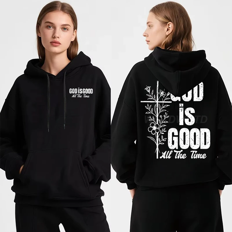 "God Is Good All The Time" Hoodies Vintage Flower Cross Sweatshirt Duplex Printing Christianity Jesus Women Men Hoodie Clothing
"God Is Good All The Time" Hoodies Vintage Flower Cross Sweatshirt Duplex Printing Christianity Jesus Women Men Hoodie Clothing