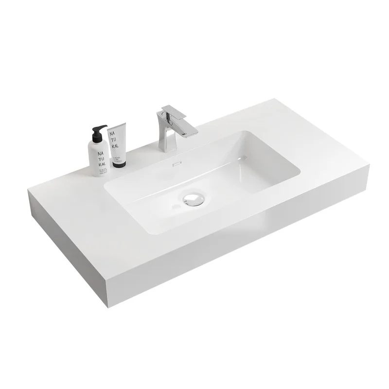 Integrated Solid Surface Basin Glossy White No Drain No Faucet
Integrated Solid Surface Basin Glossy White No Drain No Faucet